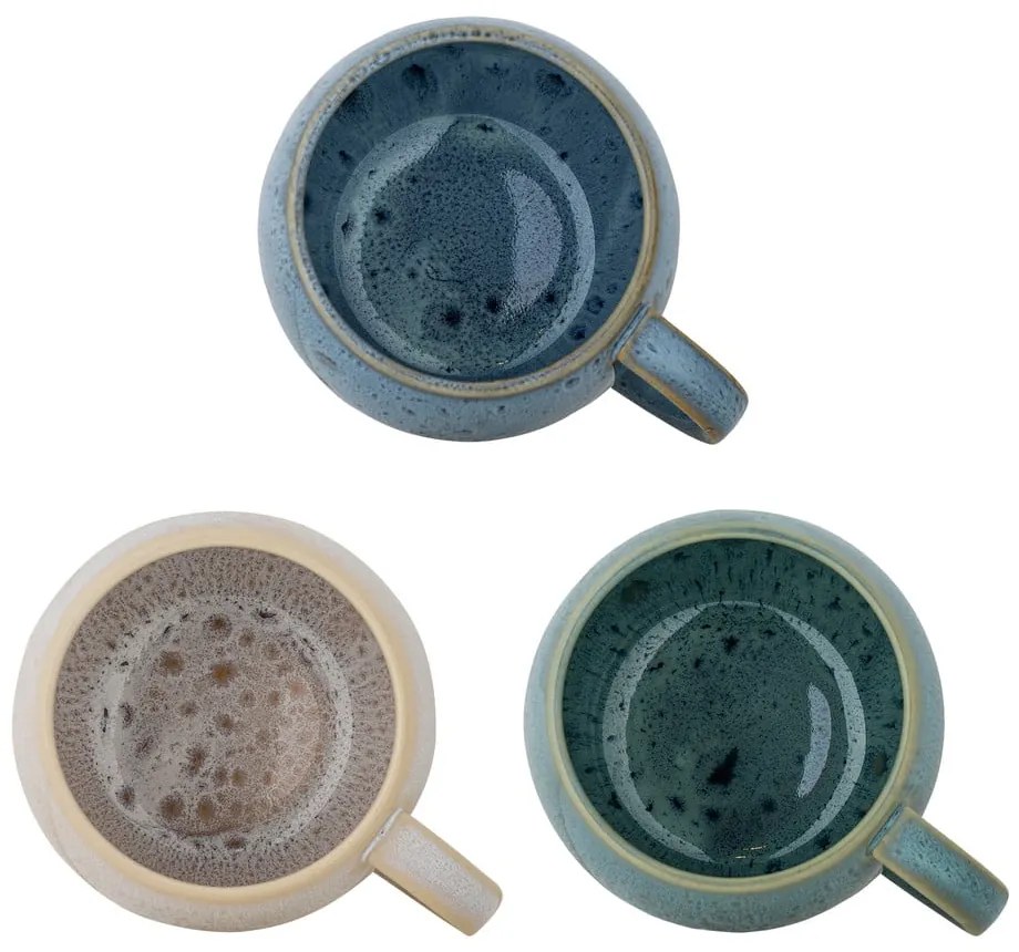 Modré/krémové hrnčeky v súprave 3 ks z kameniny 420 ml Harriet – Bloomingville