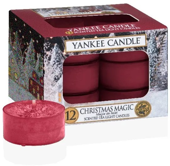 Yankee Candle červené vonné čajové sviečky Christmas Magic