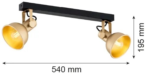 Argon 7144 - Bodové svietidlo LENORA 2xE14/7W/230V zlatá/čierna