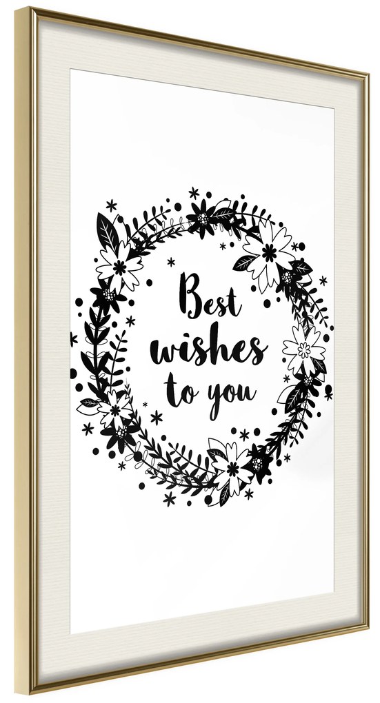 Artgeist Plagát - Best Wishes To You [Poster] Veľkosť: 30x45, Verzia: Zlatý rám