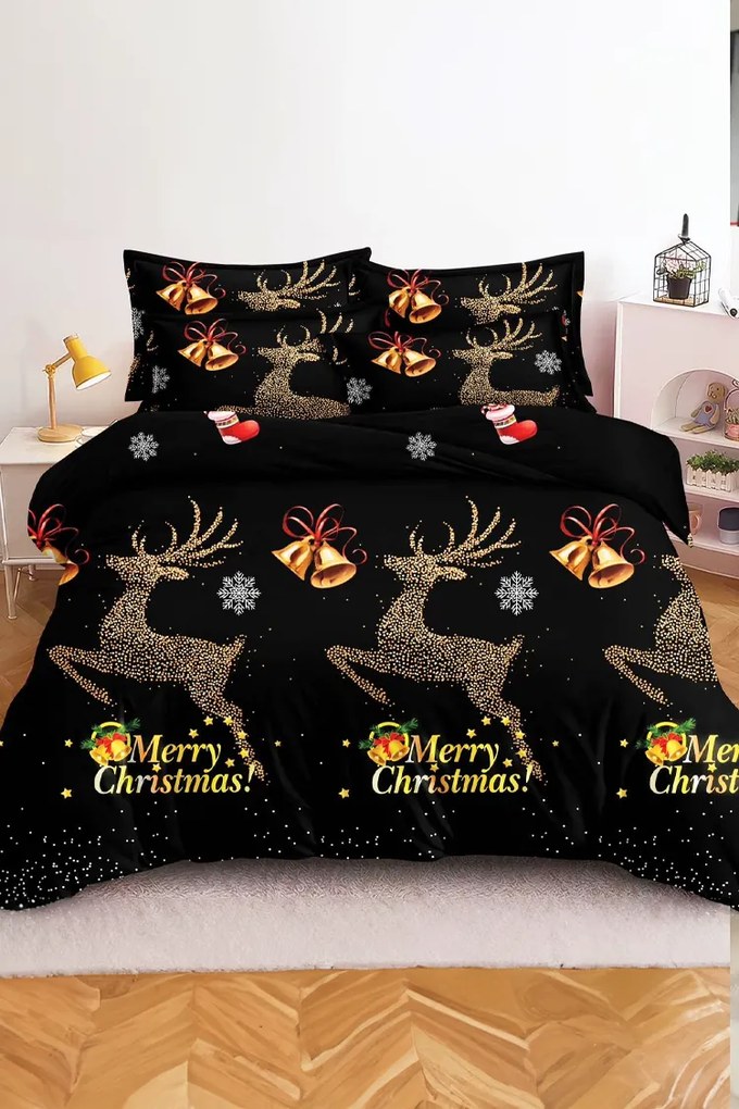 Obliečky z mikrovlákna STARLIT DEER čierne Rozmer obliečky: 70 x 80 cm | 140 x 200 cm