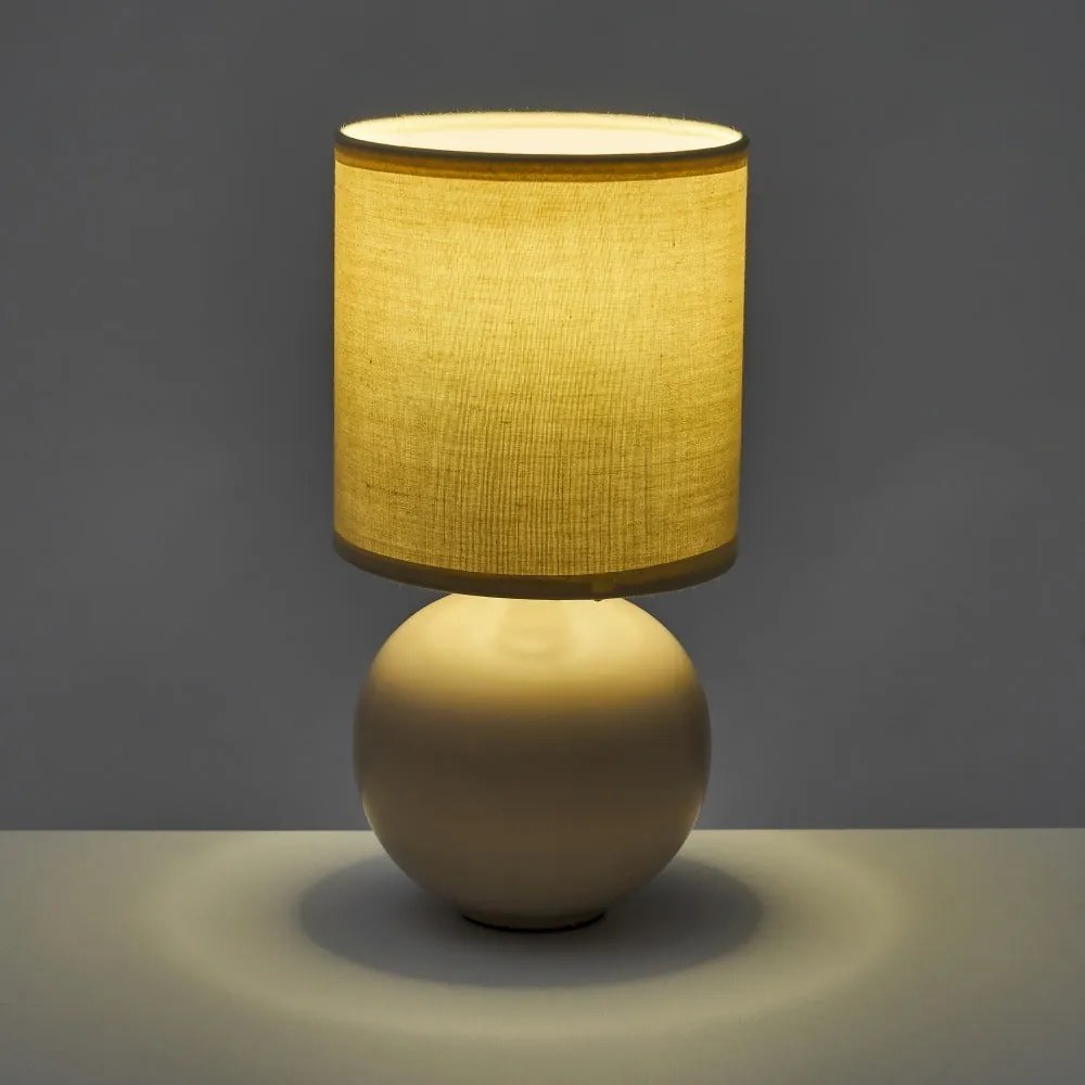 Béžová keramická stolová lampa s textilným tienidlom (výška 24,5 cm) – Casa Selección