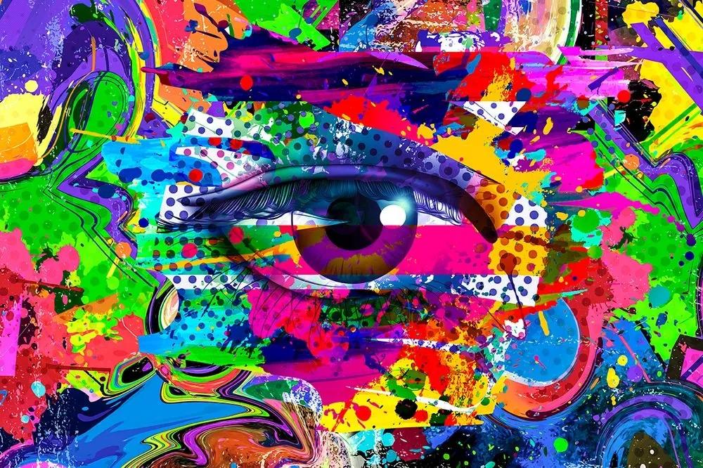 Samolepiaca tapeta ľudské oko v pop-art štýle - 150x100