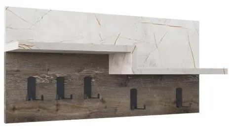 Vešiak Houseland HARMON Lagina - sivý kameň/tmavá káva