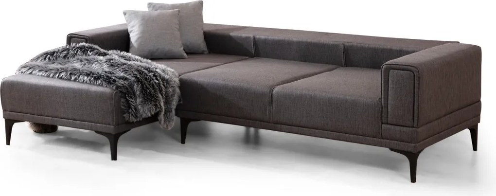 Rohová sedací souprava Horizon 250 cm tmavě šedá levá