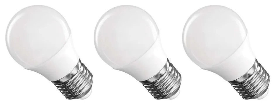 Teplé biele LED žiarovky v súprave 3 ks E27, 4 W – EMOS