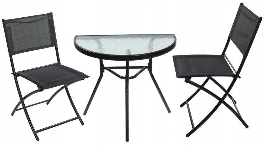 Dekorstudio Balkónový skladací set na malý balkón 2x stolička a stôl