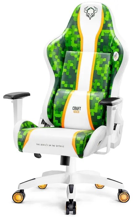 Herné kreslo Diablo X-One 2.0 Craft Normal Size: Bielo-zelené Diablochairs