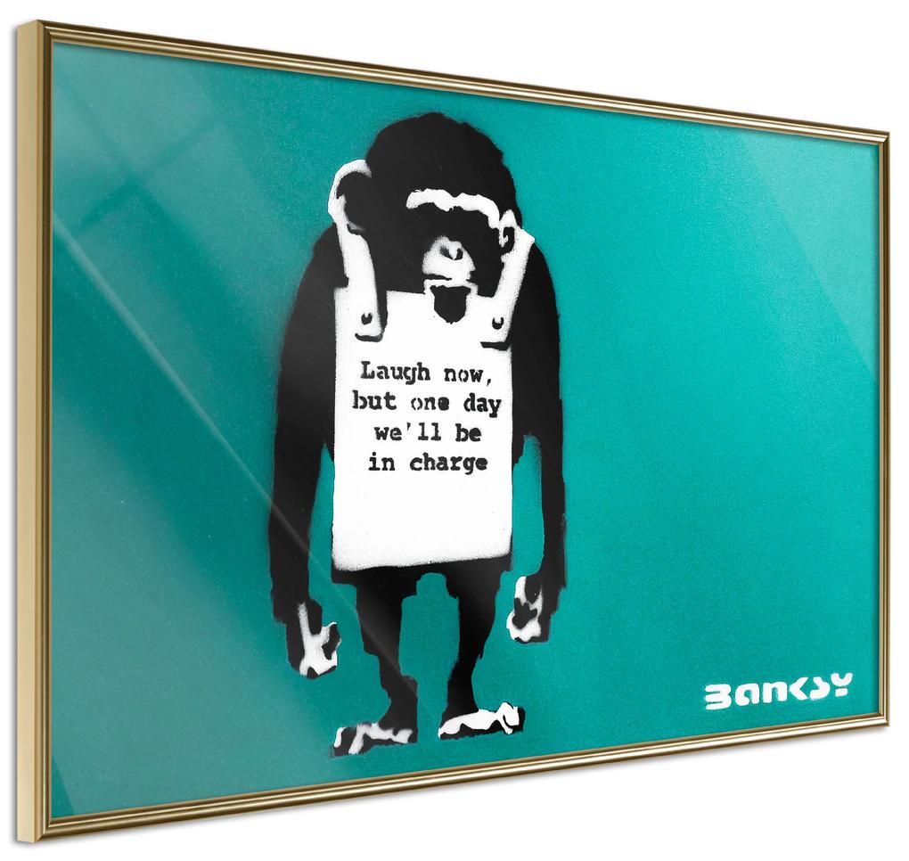 Artgeist Plagát - Angry Monkey [Poster] Veľkosť: 60x40, Verzia: Zlatý rám s passe-partout