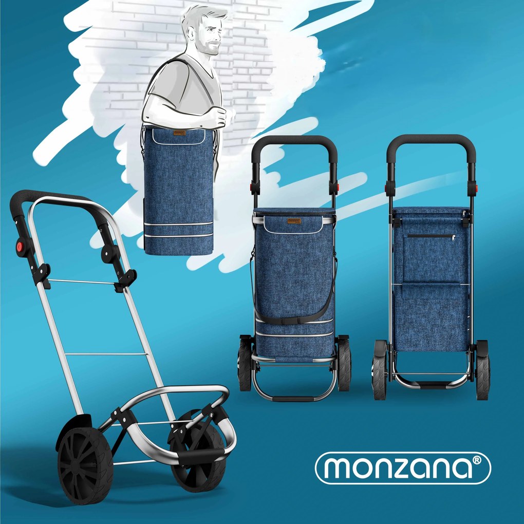 Monzana Nákupná taška na kolieskach EASY, 50l, modrá