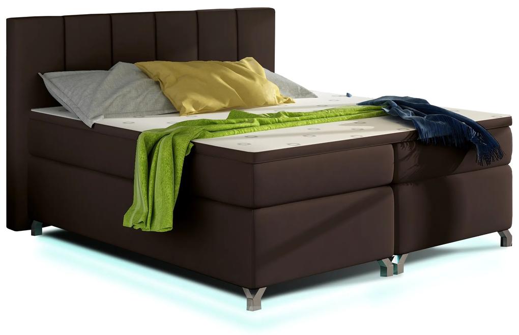 drevko Čalúnená posteľ Basilio - Soft 66 - 140 x 200 cm, Hnedá