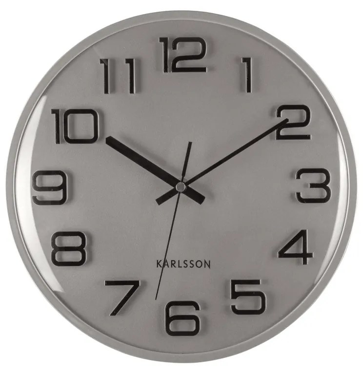 Karlsson 6022SI dizajnové nástenné hodinystrieborné, priemer 30 cm
