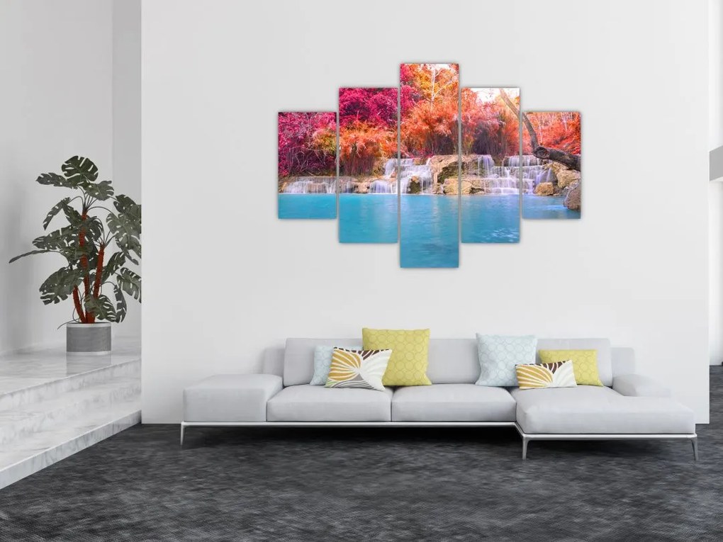Obraz tyrkysovej lagúny, Laos, Tat Kuang Si (150x105 cm)