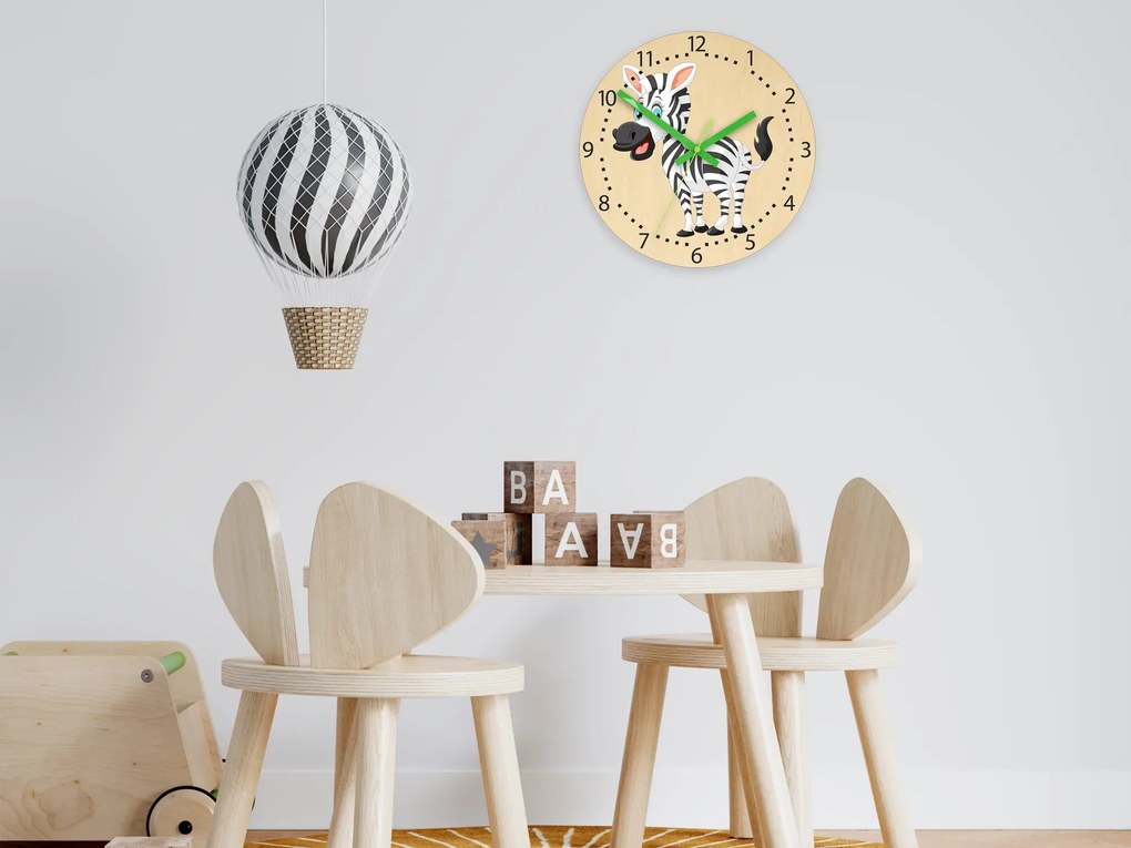 Detské nástenné hodiny Ami Zebra 30 cm viacfarebné
