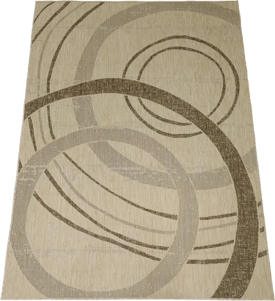 Koberec Eqos 0003 béžový – obdĺžnikový s geometrickým vzorom Rozmer: 120x180 cm
