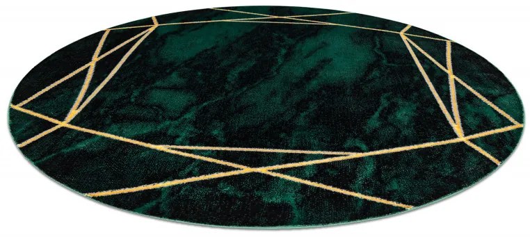 Dywany Łuszczów, Kusový koberec Emerald 1022 green and gold kruh, 120x120 (priemer) kruh, zelená, obývacia izba