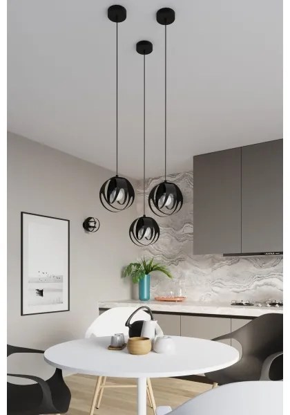 Sollux SL.1086 - Prisadený luster TULOS 1xE27/60W/230V čierna