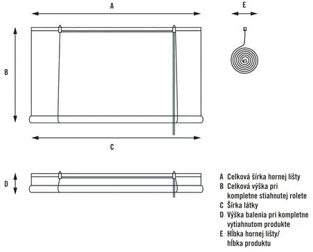 Bambusová roleta prírodná 90x240 cm