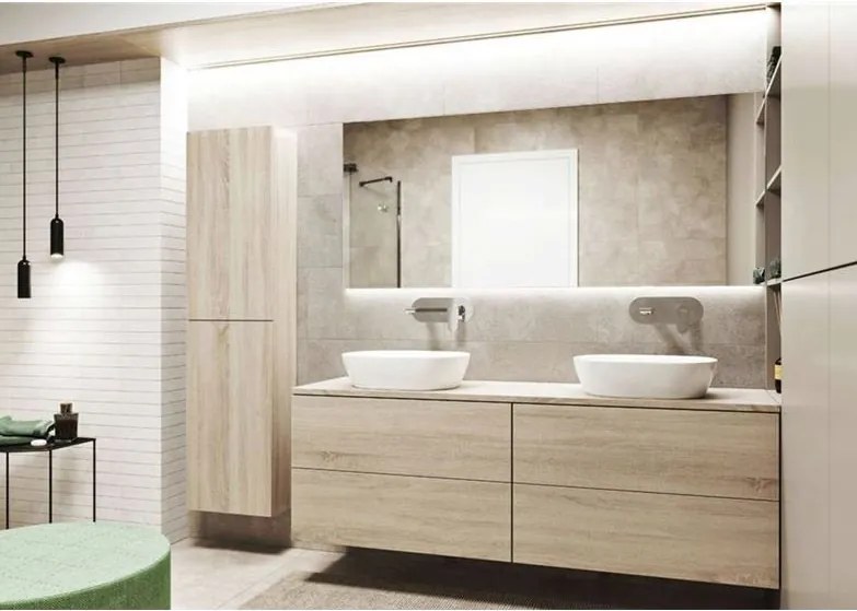 Kúpeľňová závesná skrinka AIRA - vysoká - ľavá