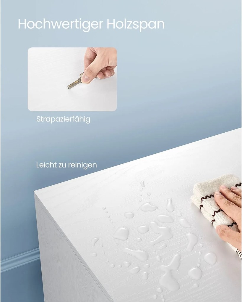 TV stolík, 120 cm široký TV nábytok, biely