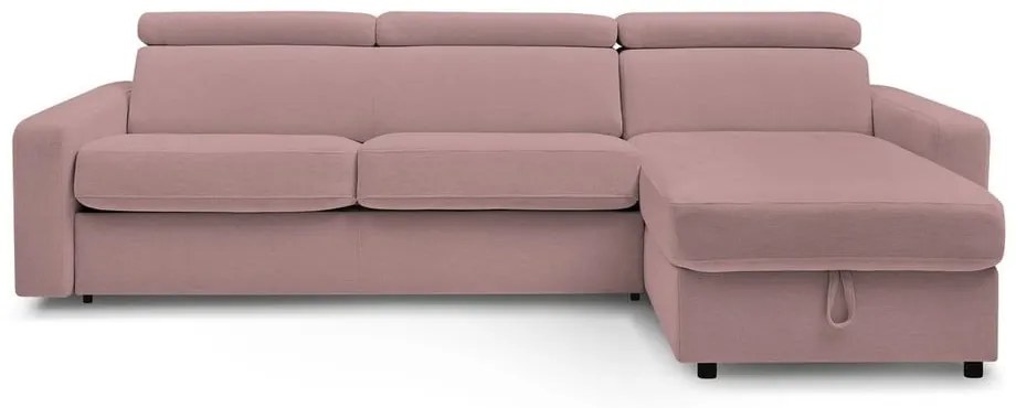 Ružová rozkladacia rohová pohovka (variabilná) Monaco – Bobochic Paris