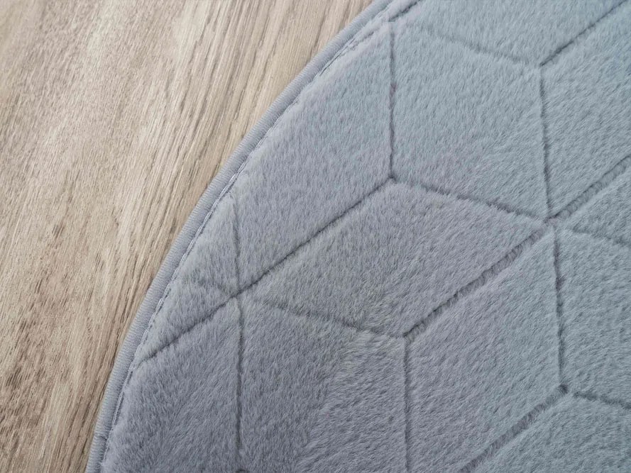 TZ Sivý okrúhly koberec 3D Rabbit Rozmer: 120