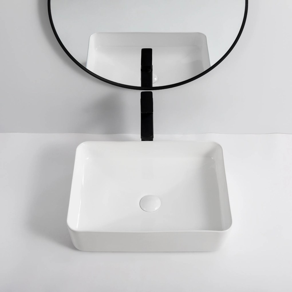 Erga Madalyn, umývadlo na dosku 500x370x135 mm, biela lesklá, ERG-V03-9674-WH
