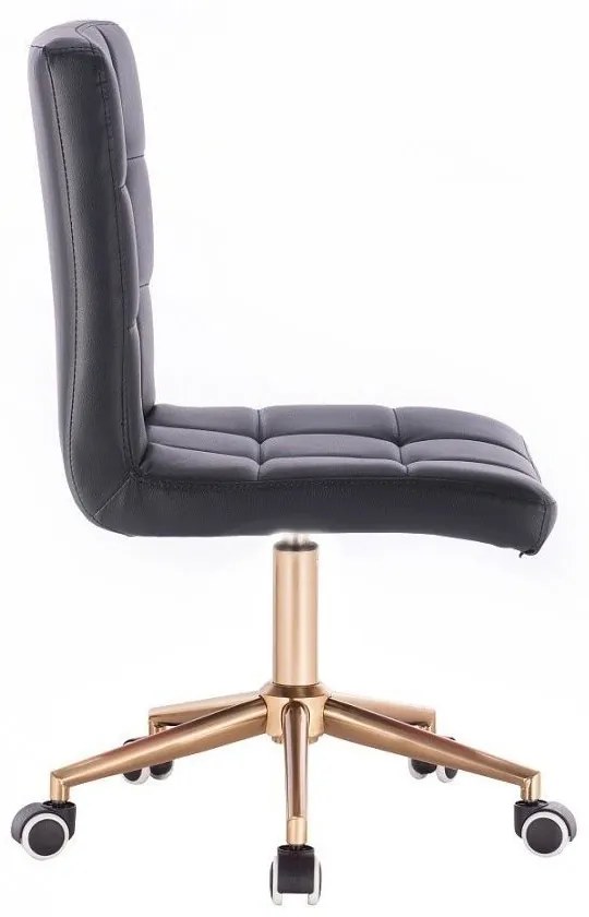 LuxuryForm DESIGN Stolička TOLEDO na zlatej podstave s kolieskami - čierna