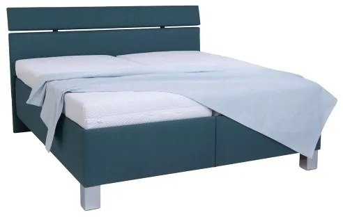 Čalúnená posteľ s úložným priestorom bez matraca ALIS 160x200 cm petrolejová