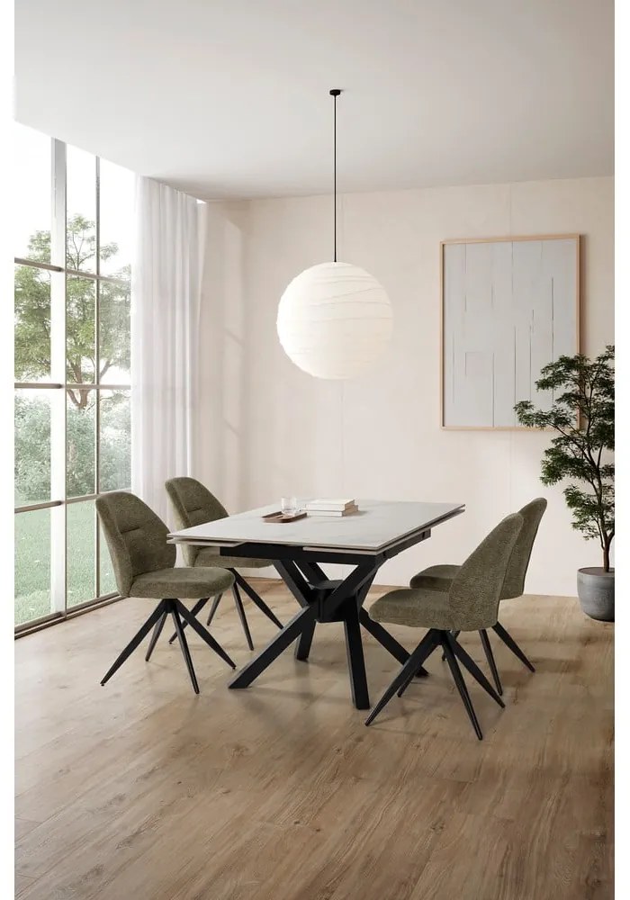 Rozkladací jedálenský stôl s prídavnou doskou s doskou z kameňa 90x150 cm Arlene – Marckeric