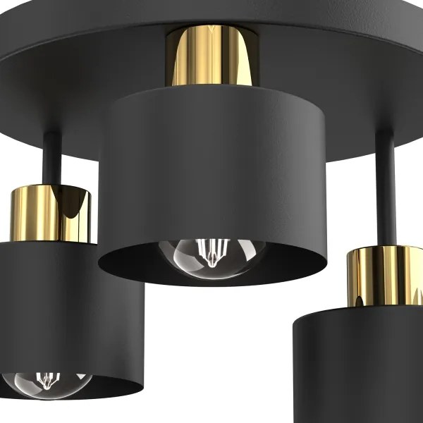 Stropné svietidlo PARKLA 3xE27/15W/230V čierna/zlatá