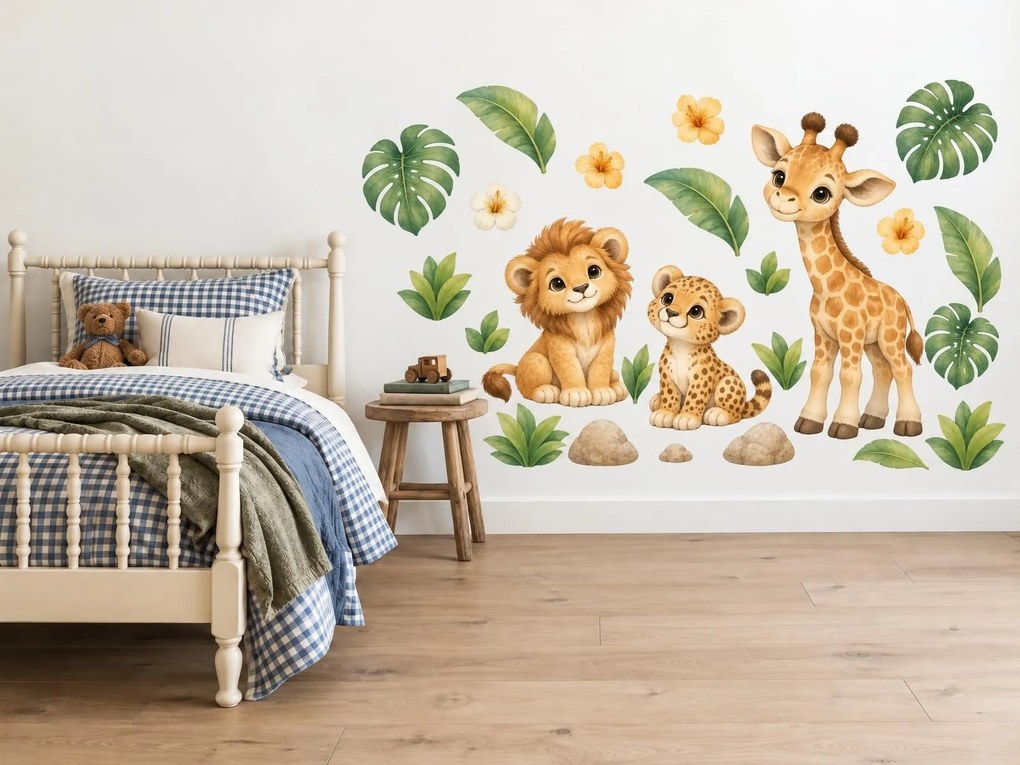 Safari kamarádi mezi listy arch 100 x 66 cm