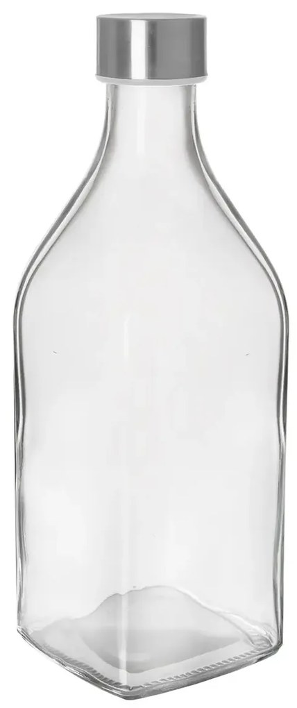 Orion Sklenená hranatá fľaša na mlieko / olej / aviváž so skrutkovacím uzáverom, 1l DORA