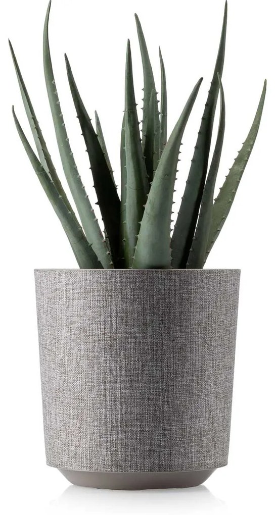PLASTOVÝ KVETINÁČ ALOE TX 19,5X20 CM BÉŽOVÁ