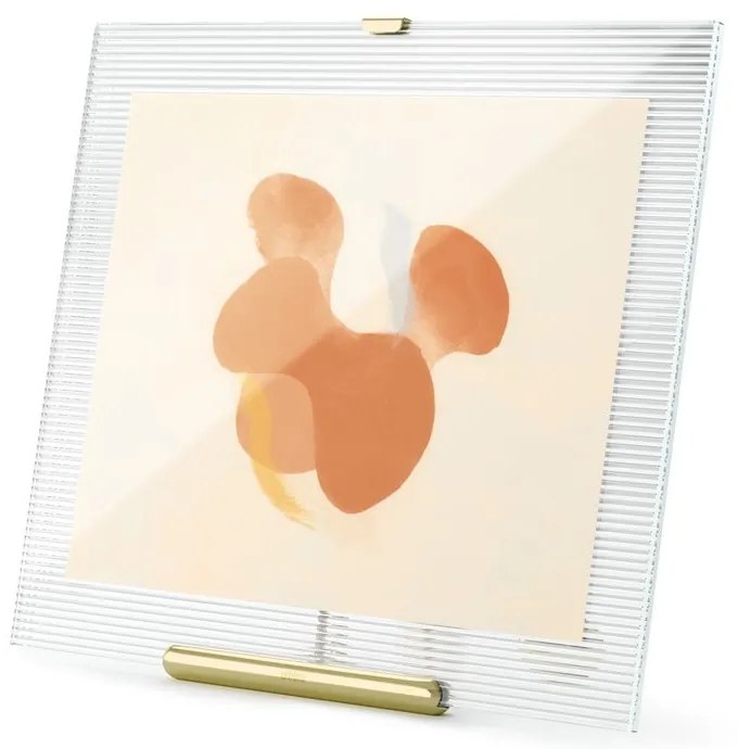 Sklenený stojací rámček v zlatej farbe 26x30,5 cm Flute – Umbra