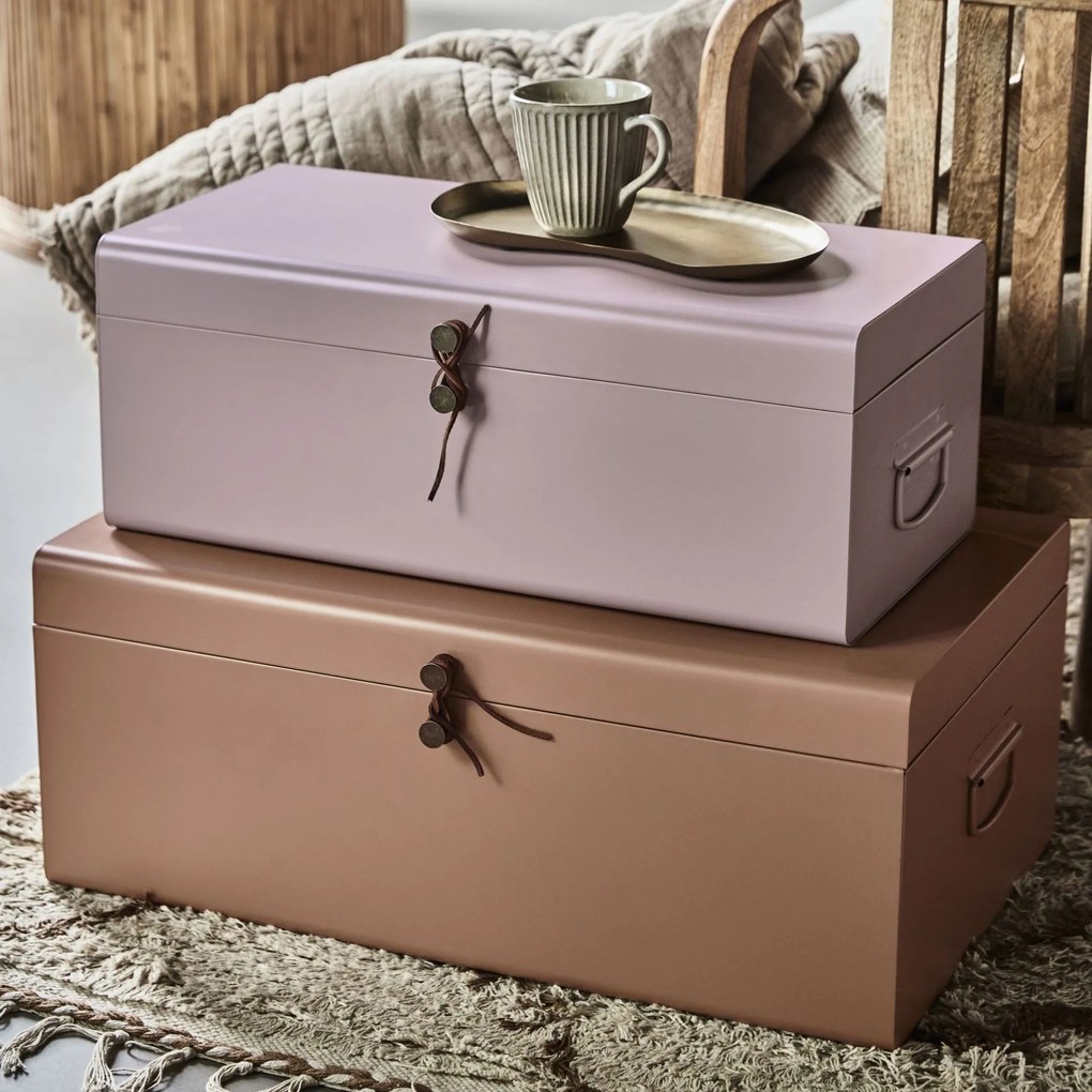 House Doctor Úložný kovový box Beige/Rose Béžový
