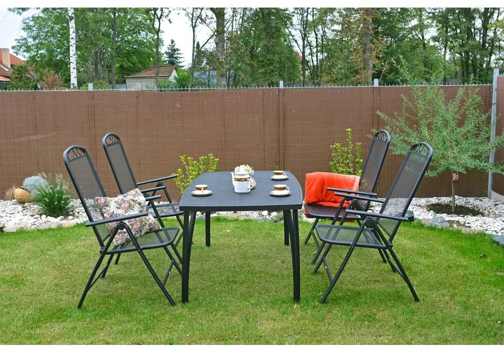 Čierna kovová záhradná stolička – Rojaplast