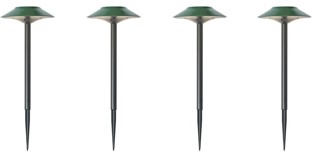 Sada 4 zelených bodových svetiel s hrotom vrátane LED IP44 solárnych - Mushroom