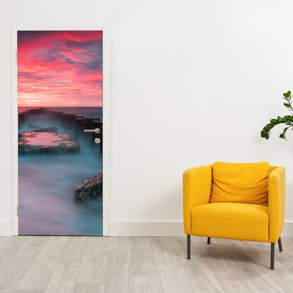 Fototapeta na dvere - Skaly v mori (95x205cm)