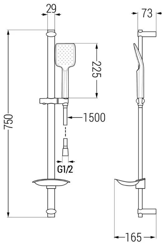 Mexen - DB62 Sprchový set, čierna, 785624584-70