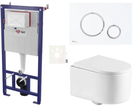 Závesný wc set do ľahkých stien / predstenová SAT SIKOSSTOR7276K, 1 ks