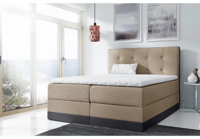 Jednoduchá čalúnená posteľ Tory 120x200, béžová + TOPPER
