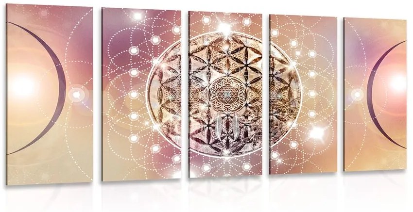 5-dielny obraz očarujúca Mandala Varianta: 100x50