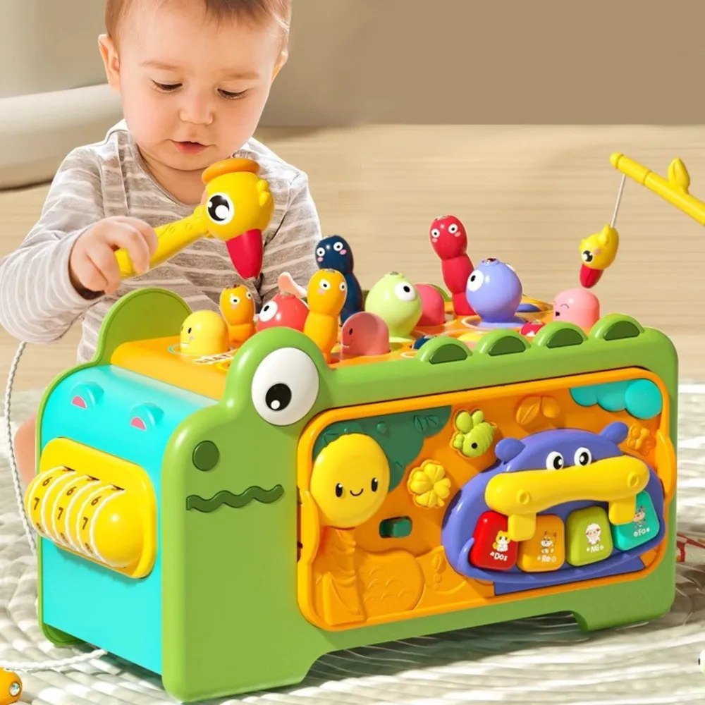 LEAN Toys Interaktívna vzdelávacia kocka krokodíl multifunkčná so zvukmi