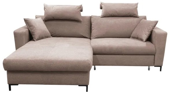 Rozkladacia rohová sedacia súprava v tvare L HORTA, ľavé prevedenie, ružová