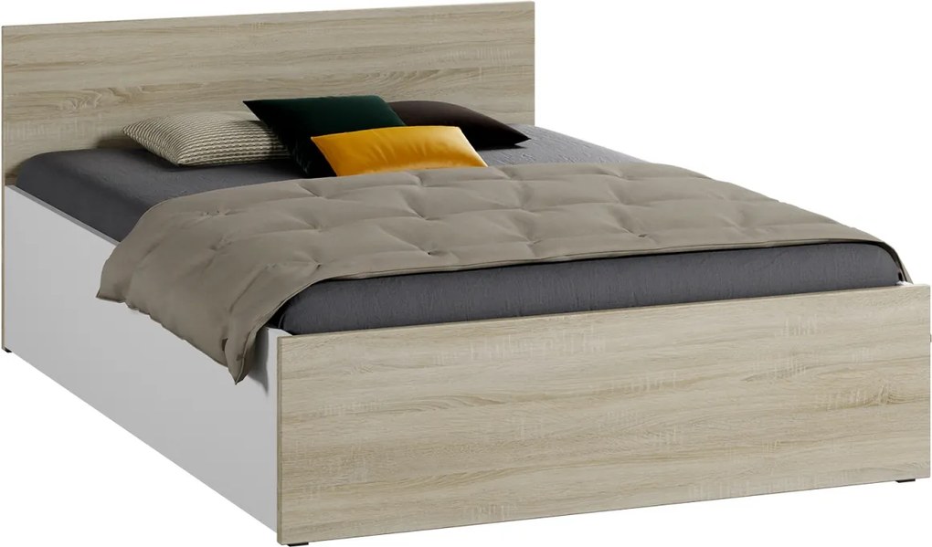 Postel DM1 120x200cm dub sonoma+bílá | AMI Nábytok