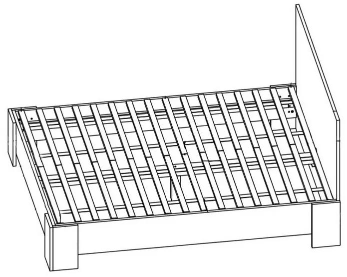 Manželská posteľ COLORADO + rošt, + matrac, 160x200 cm, dub truflový (šedý dub sonoma)