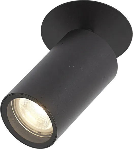 Moderné zapustené bodové svietidlo čierne GU10 50mm IP44 - Chels