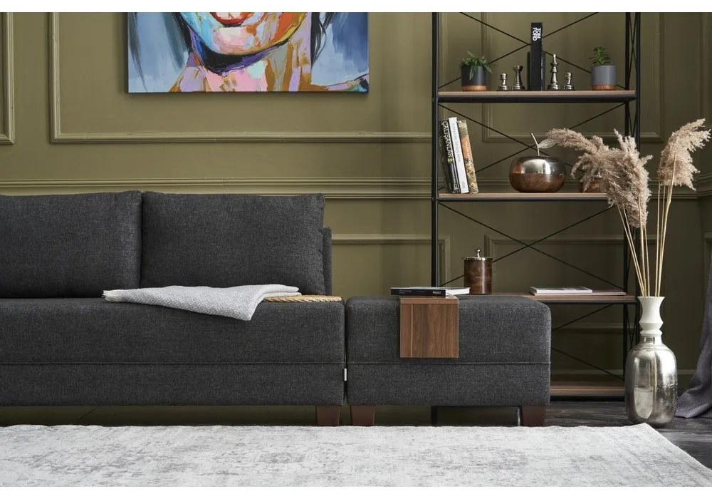 Antracitovosivá rohová pohovka (ľavý roh) Fly – Balcab Home