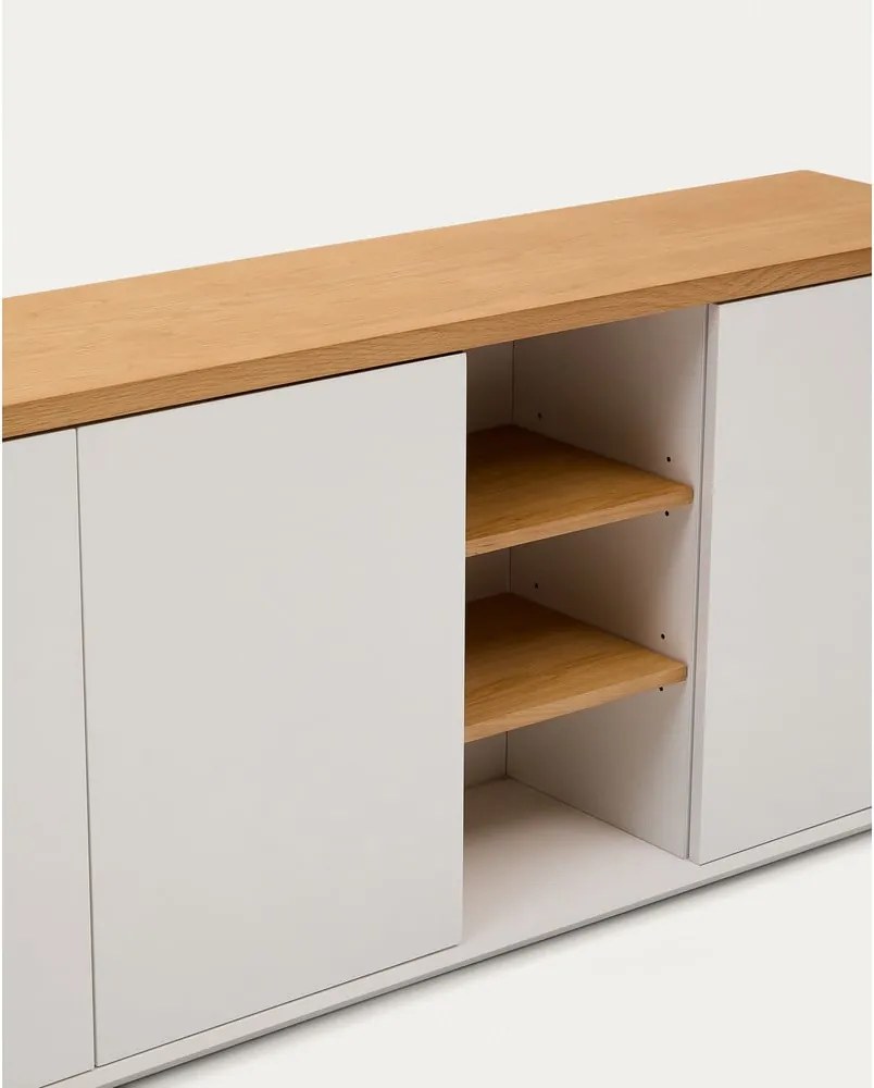 Biela komoda v dekore duba 180x75x36 cm Abilen – Kave Home